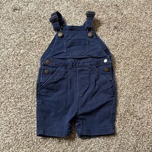 Hanna Andersson Baby Overall Shorts Navy Snap Close 18 to 24 Months 80cm